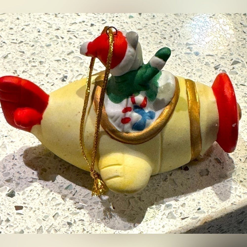 Vintage Nobel Hall Flying Mouse Airplane Christmas Ornament - Picture 2 of 5